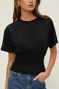 Smocked Cotton Spandex T Shirt