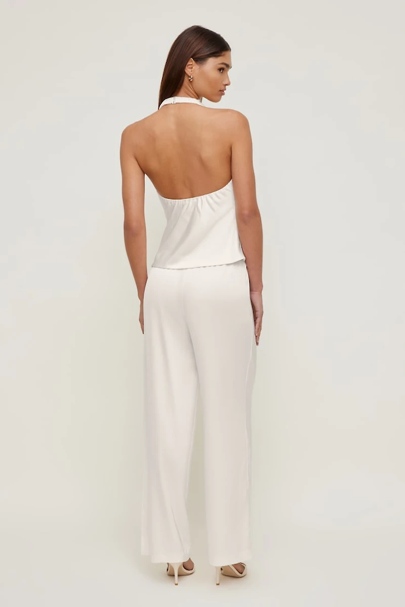 Pantalon en satin à jambe large Leo