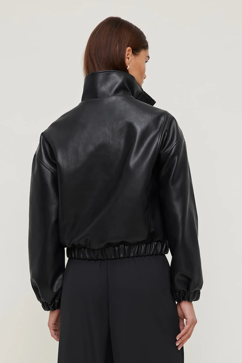 Brynn Faux Leather Bomber Jacket