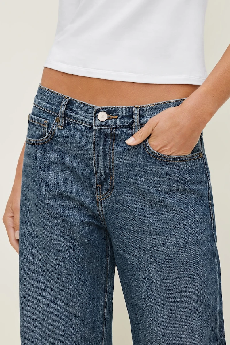 Jules Relaxed Low Rise Straight Leg Jeans