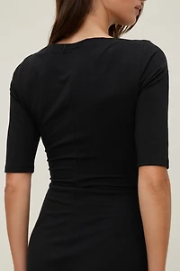 Maude 3/4 Sleeve Cotton Mini Dress