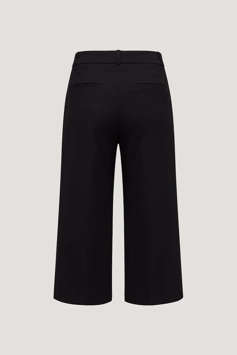 Jupe-culotte taille haute en crêpe