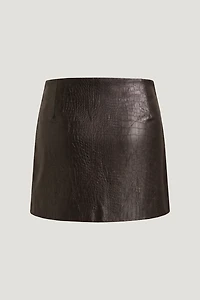 Stacie Croc Faux Leather Mini Skort