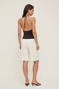 Sculpt Plunge Halter Top