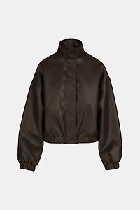 Blouson aviateur ample en faux cuir