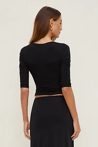 Morgan Plunge 3/4 Sleeve Top