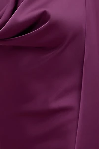Fringe Scarf Satin Mini Dress