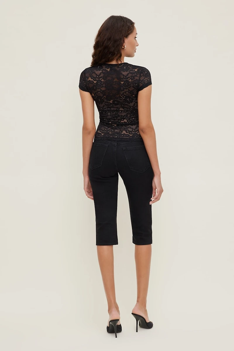 Lace Crewneck Top