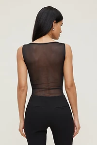 Justaucorps en maille diaphane