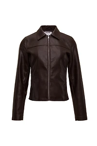 Faux-Leather Worker Jacket
