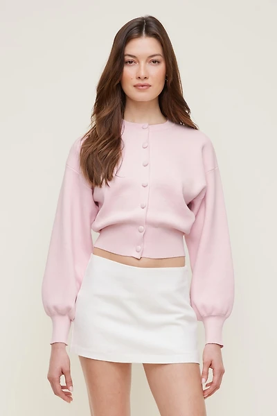 Cardigan à manches bouffantes