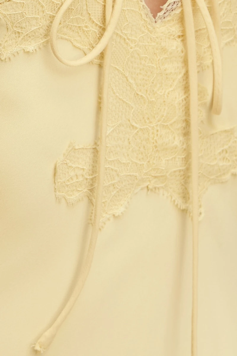 Lace Satin Maxi Dress