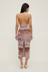 Reia Halter Mesh Maxi Dress