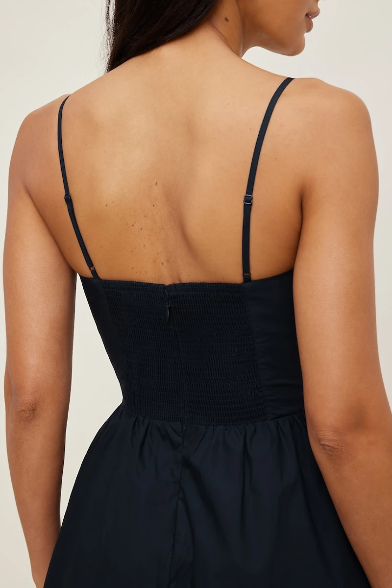 Flared Poplin Mini Dress