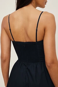 Flared Poplin Mini Dress
