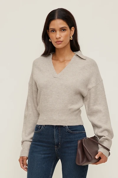 Audrey Cinched Polo Sweater