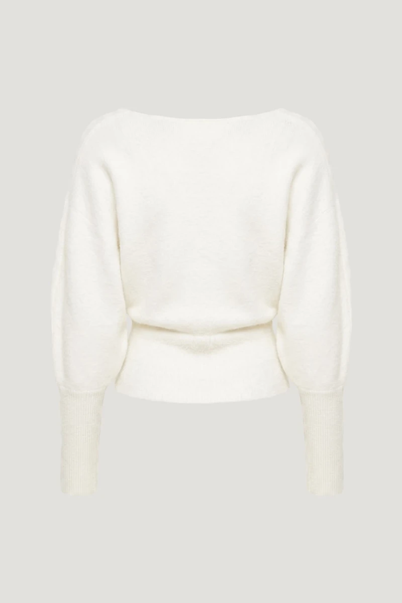 Cinched V Neck Sweater