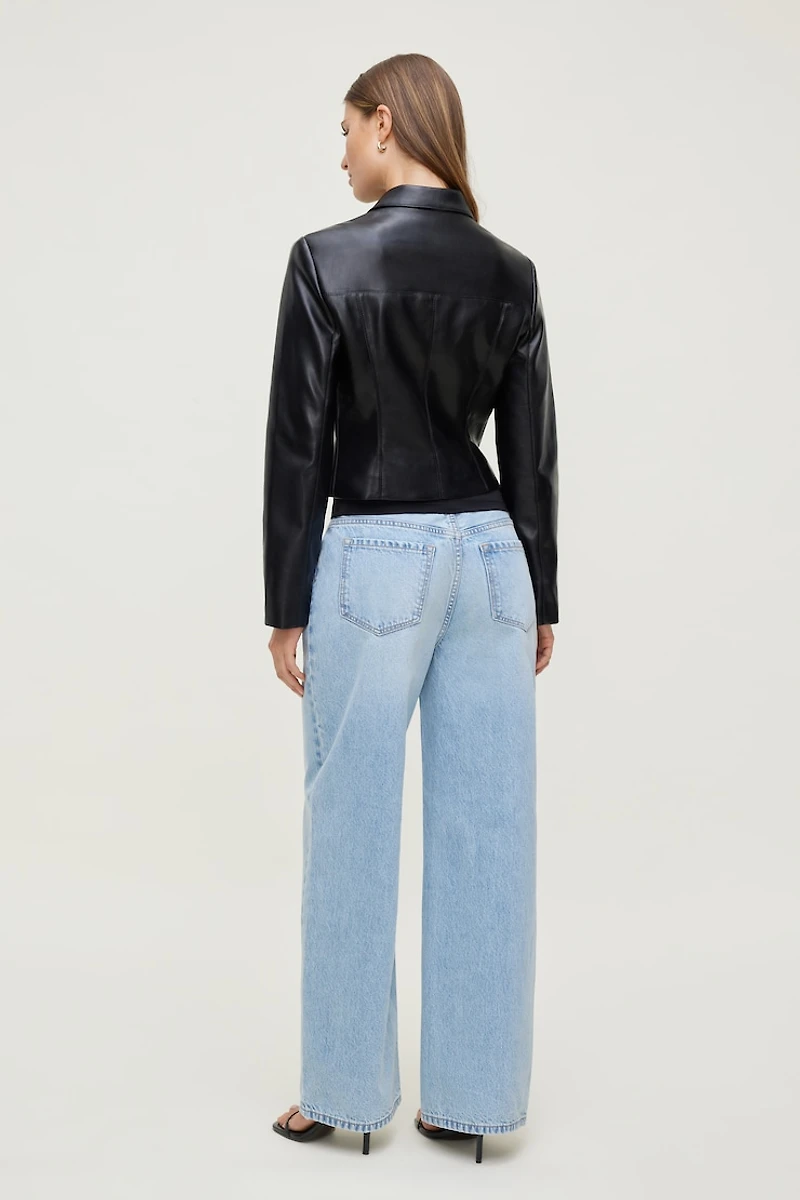 Blouson court en faux cuir Charlotte
