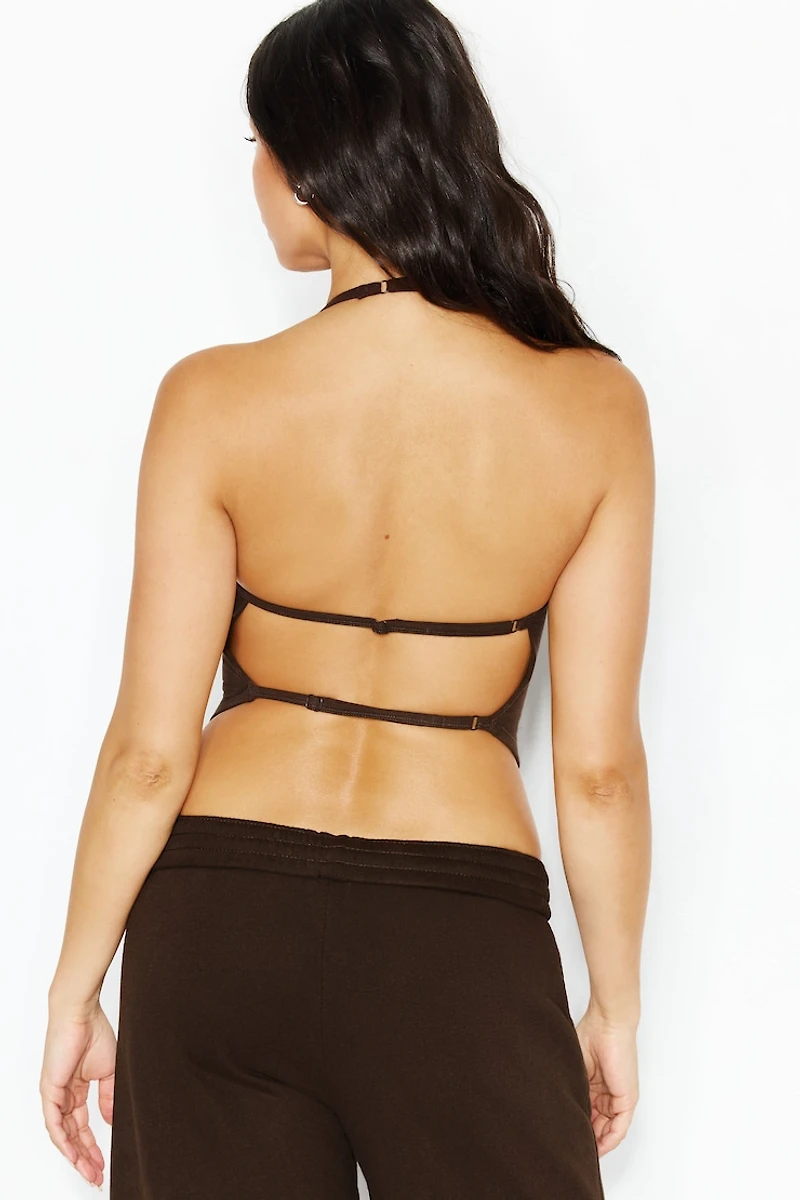 StretchTerry™ Open Back Halter Top