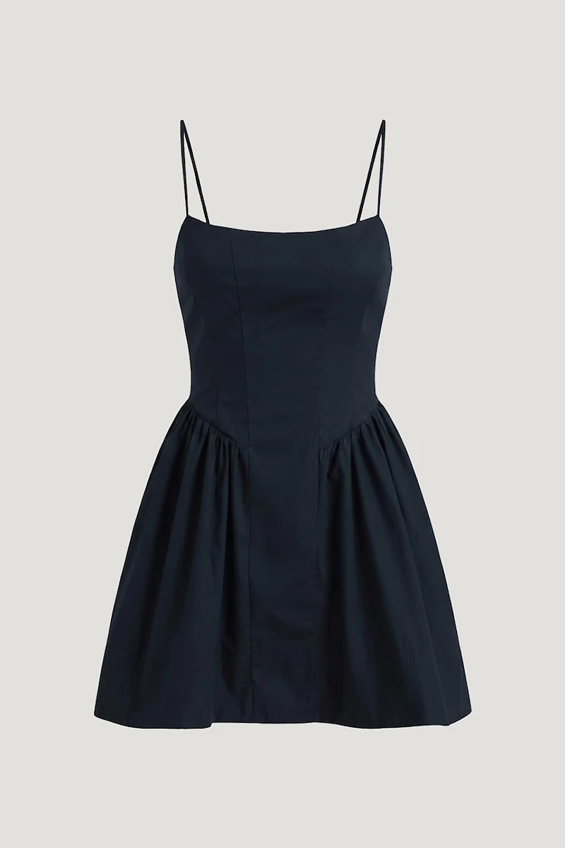 Flared Poplin Mini Dress
