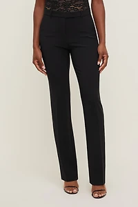Pantalon ajusté à jambe droite taille haute