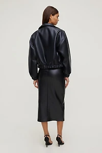 Jupe midi en faux cuir Marlow