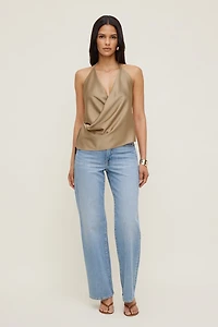 Satin Wrap Halter Top