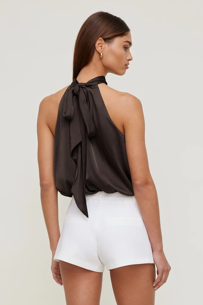Paloma Bubble Satin Halter Blouse