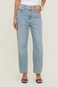 Theo Mid Rise Barrel Leg Jeans