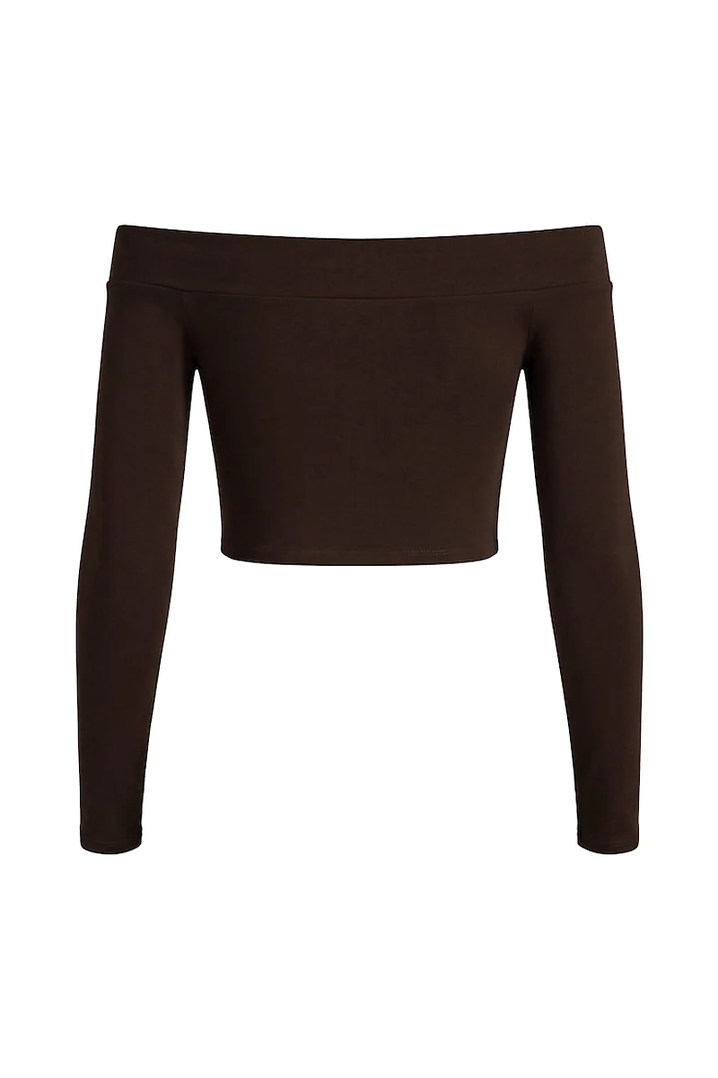 Sleek Off Shoulder Long Sleeve Top