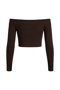 Sleek Off Shoulder Long Sleeve Top