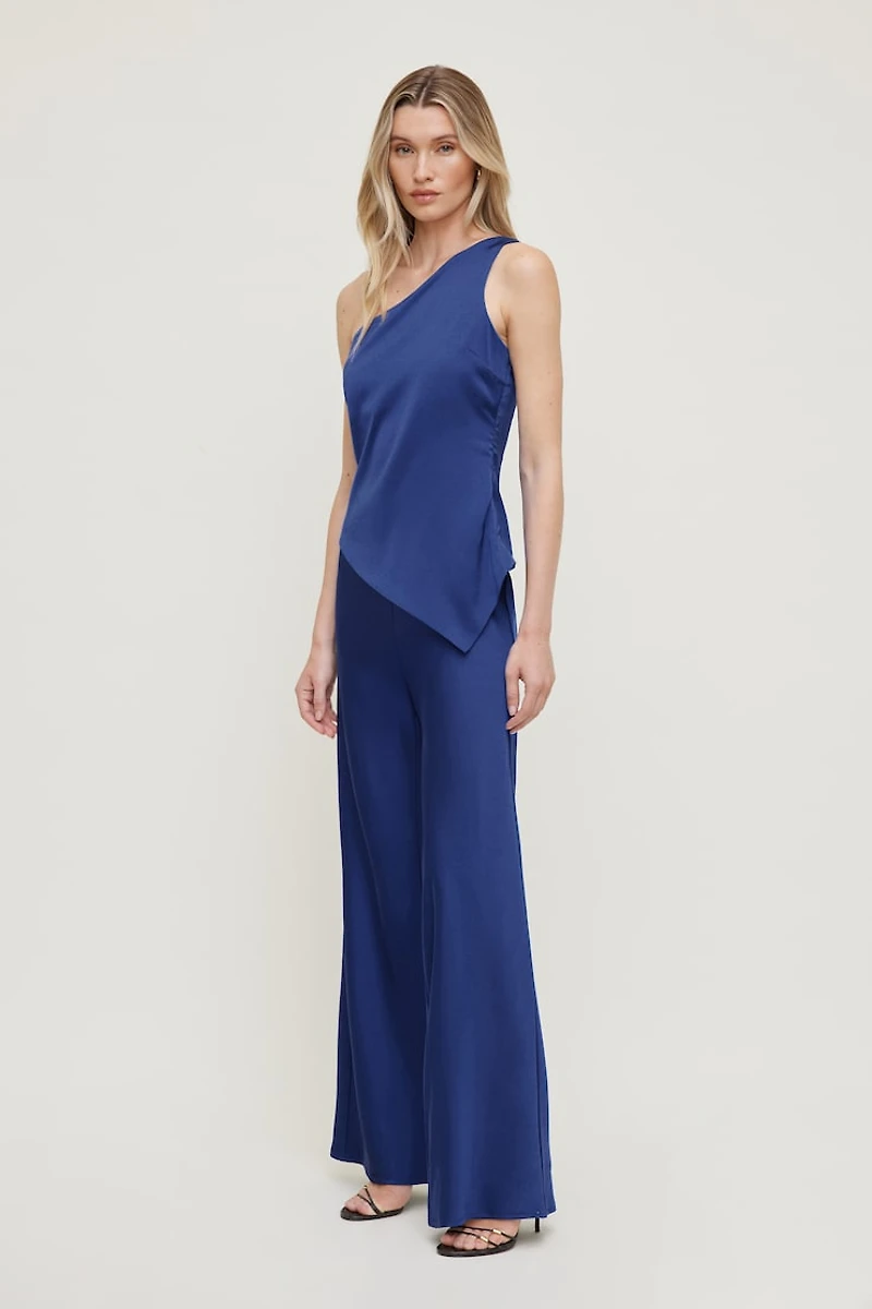 Single Shoulder Satin Top