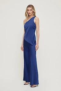 Single Shoulder Satin Top