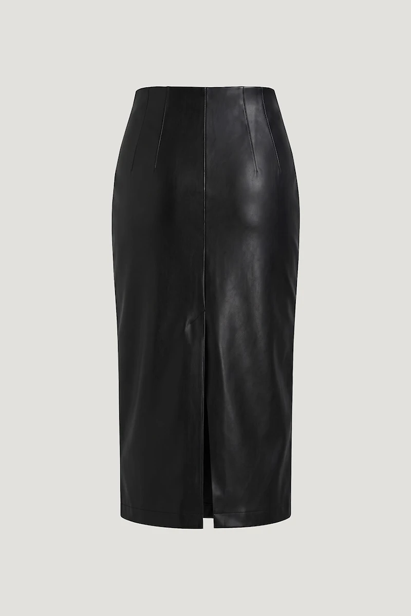 Shiloh Faux Leather Midi Skirt
