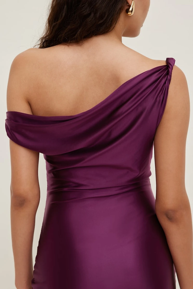 Jayde Stretch Satin Midi Dress