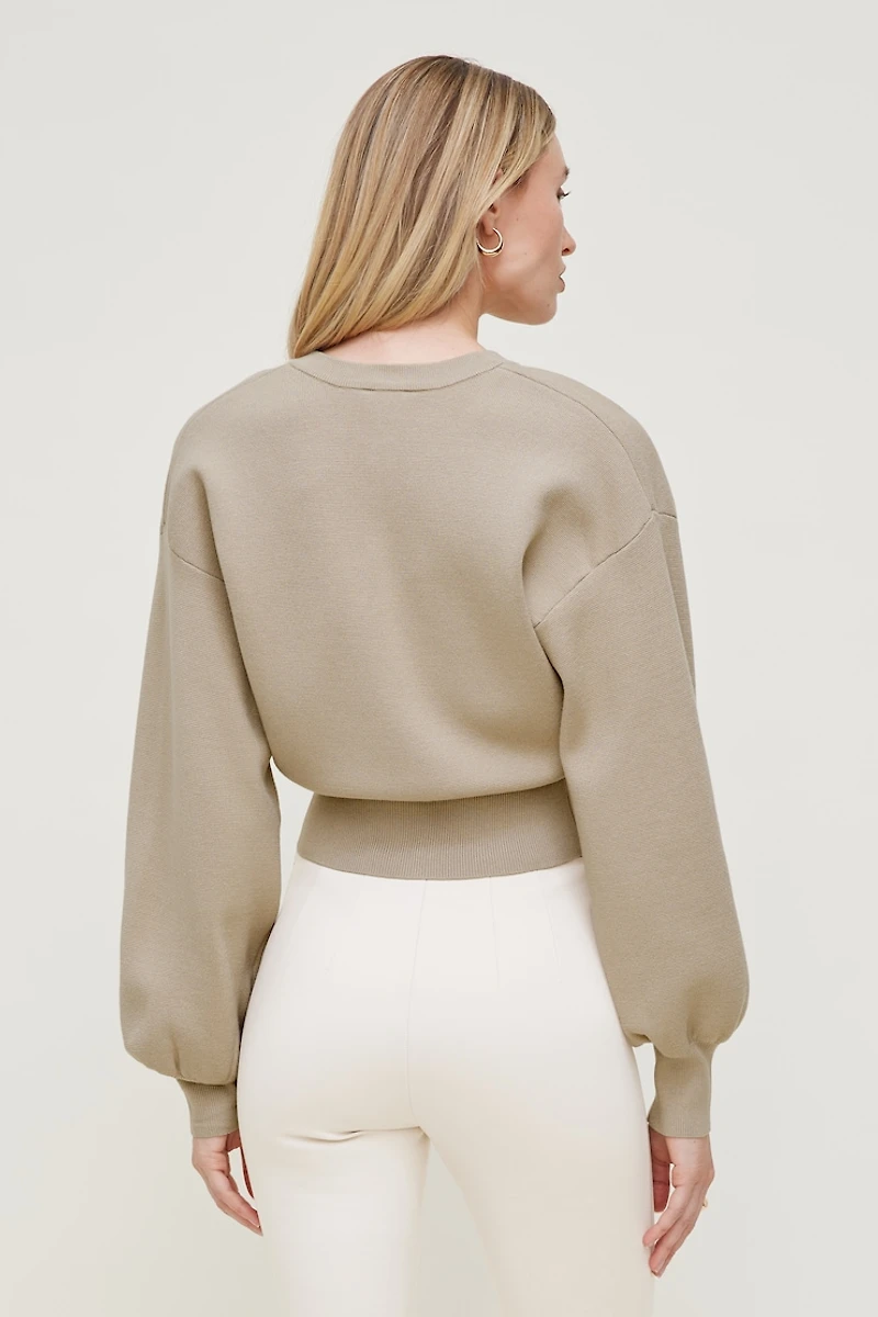 Cardigan à manches bouffantes