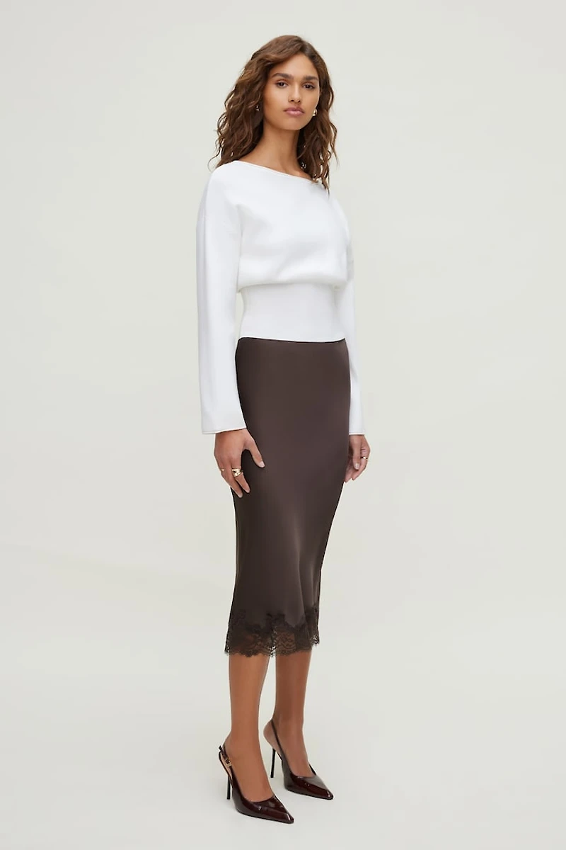 Cinched Boat Neck Sweater