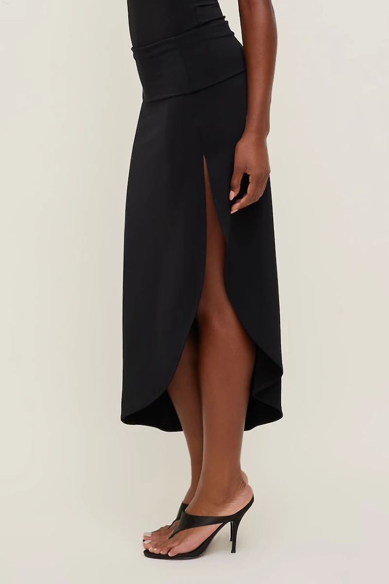 Sculpt Slit Midi Skirt