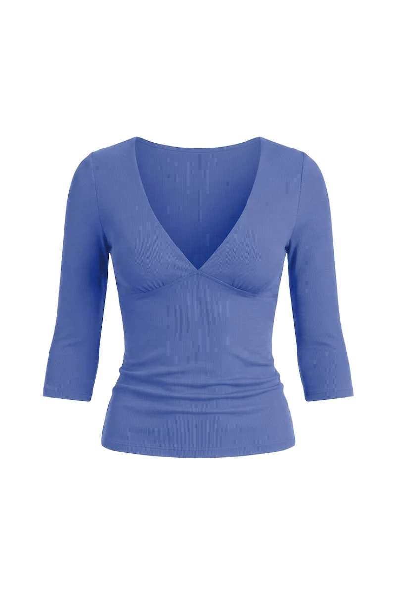 Plunge 3/4 Sleeve Top