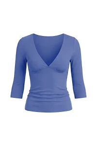 Plunge 3/4 Sleeve Top