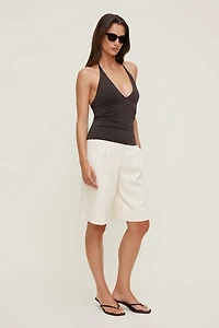 Sculpt Plunge Halter Top