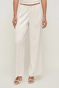 Pantalon en satin à jambe large Leo