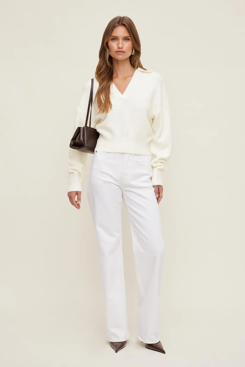 Audrey Cinched Polo Sweater