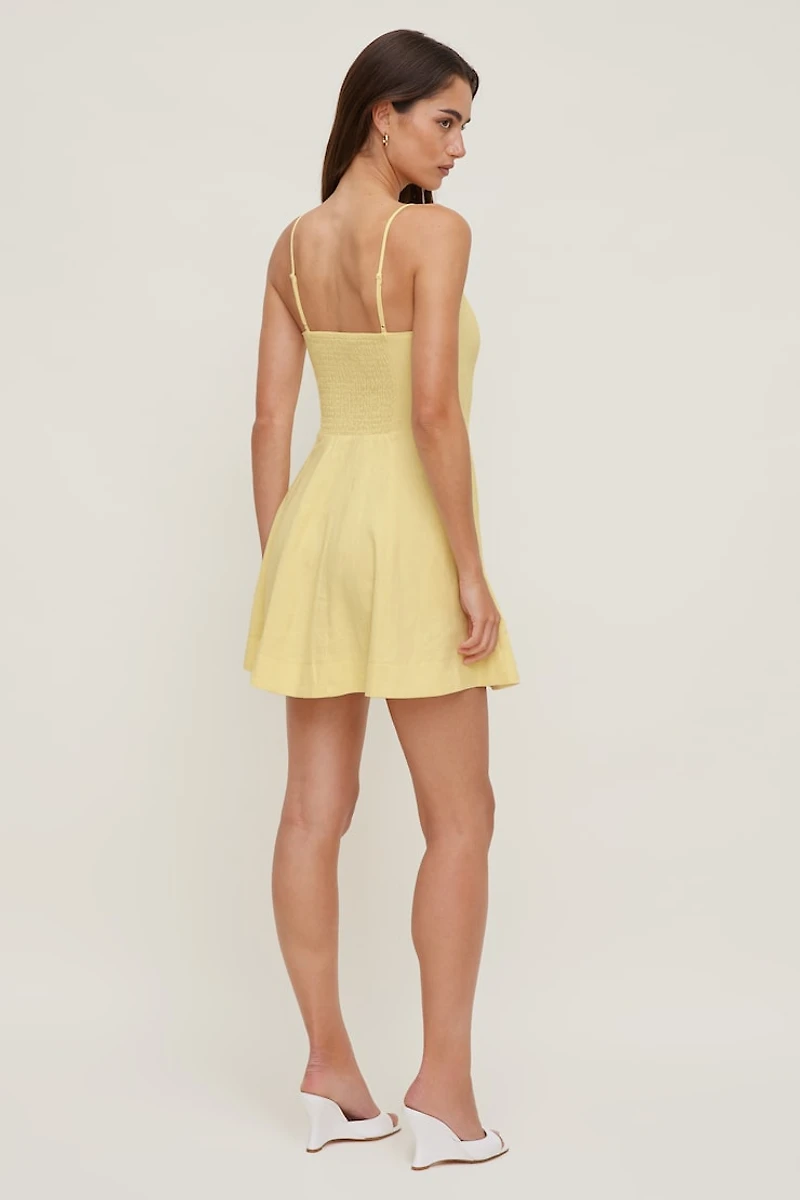 Ivory Linen Mini Dress
