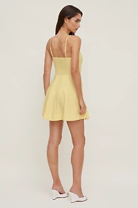 Ivory Linen Mini Dress