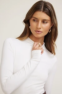 Mock Neck Long Sleeve Top