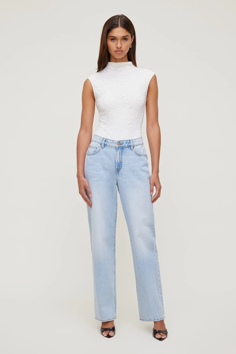 Mock Neck Lace Bodysuit