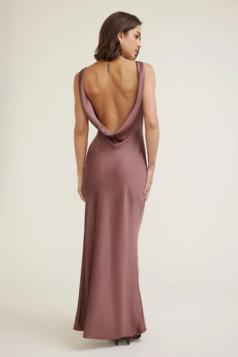 Nora Satin Maxi Slip Dress