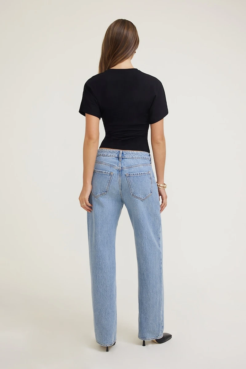 Andrea Shirred Jersey T Shirt