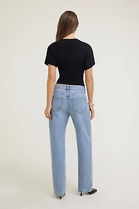 Andrea Shirred Jersey T Shirt